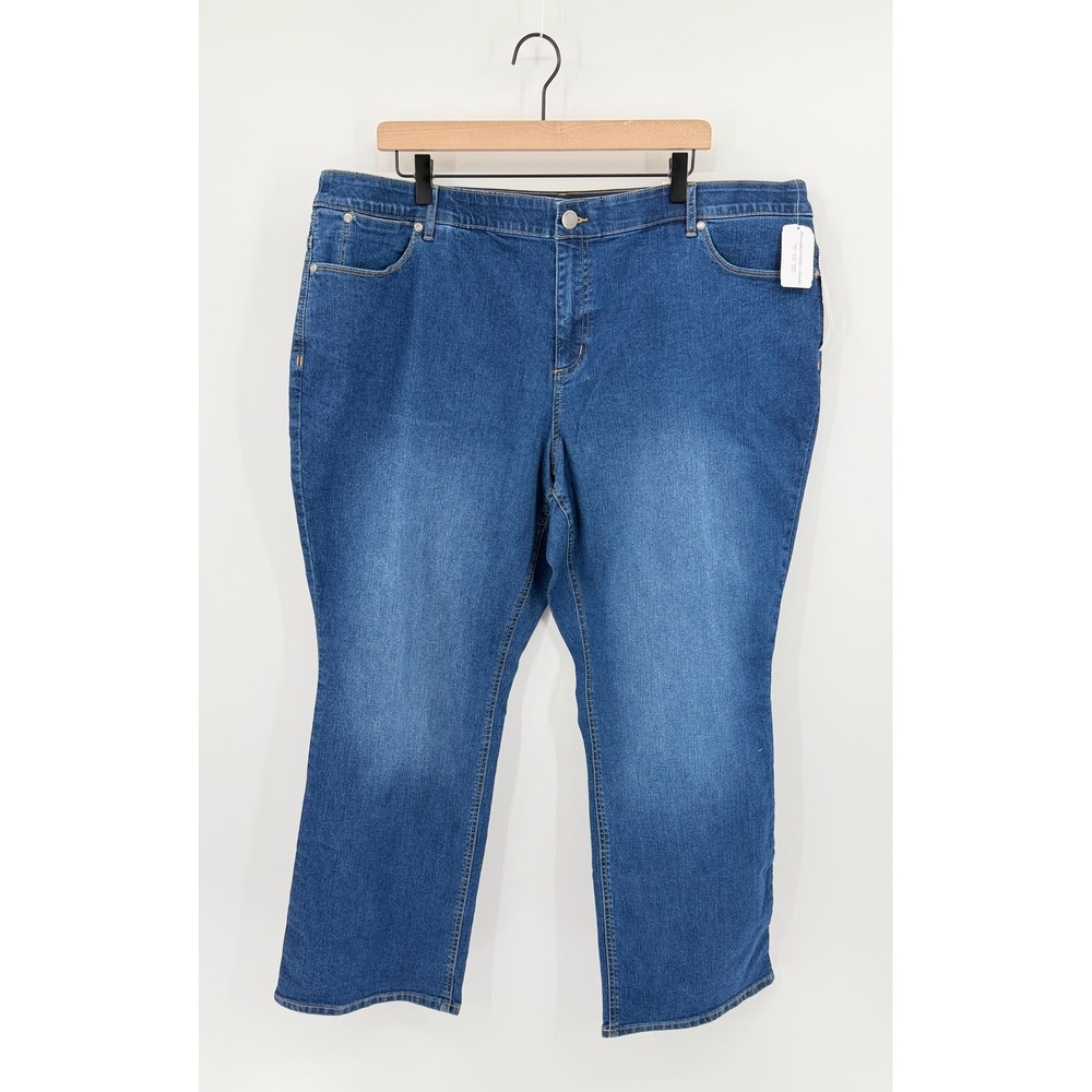 NWT Christopher & Banks Barely Bootcut Jeans Relaxed High Rise Womens 22WP